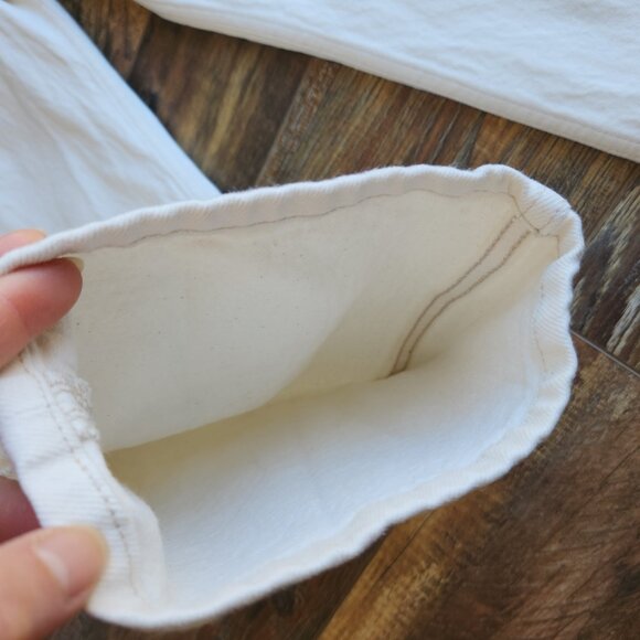 Abercrombie & Fitch The Dad Curve Love Crossover Overlap Jeans Button-Fly Ivory - Picture 5 of 10